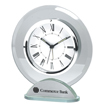 Round Silver and Glass Alarm Clock